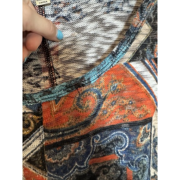 Studio Women Multicolor Artsy Geometric Knit Pockets Asymmetrical art to wear - Picture 9 of 9